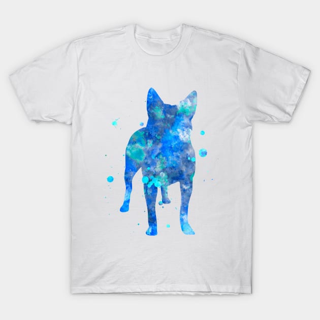 Cattle Dog Watercolor Portrait T-Shirt by Miao Miao Design